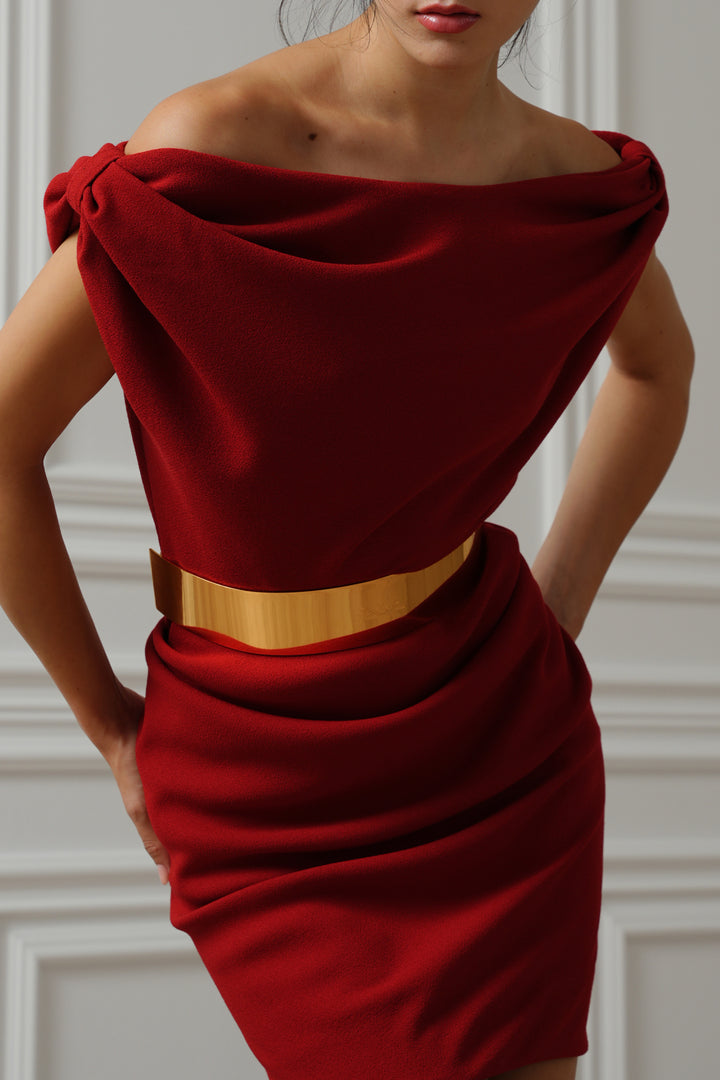 Xenis Front Metal Belt In Gold-Plated