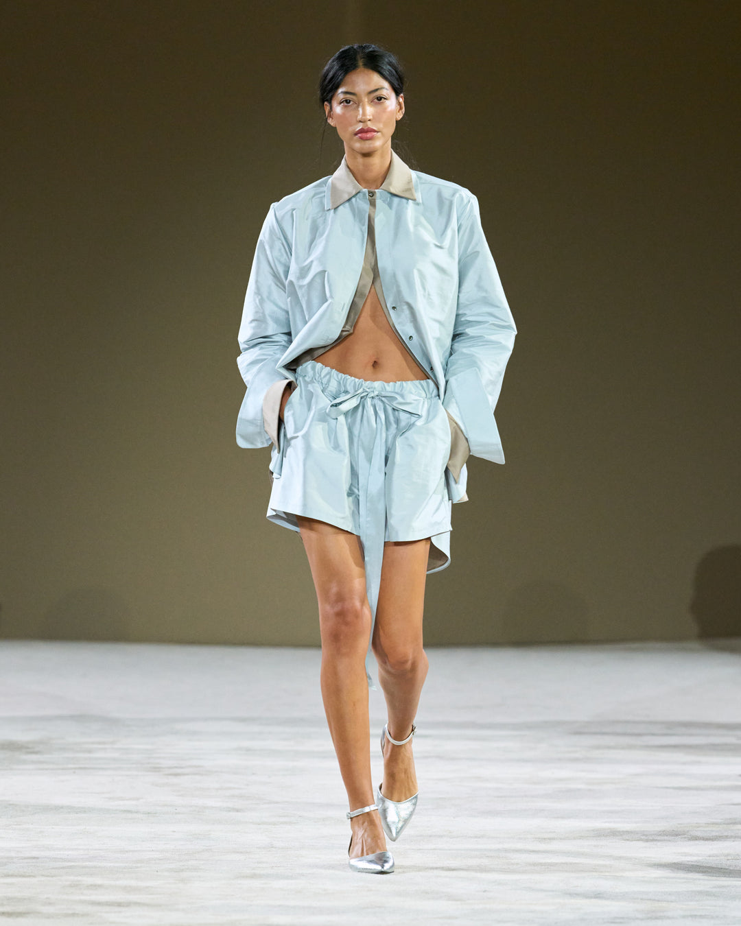 Isla Silk Shirt In Sky-Blue