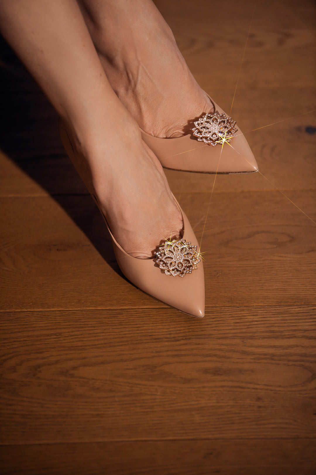 Rose Gold Lotus Brooches For Shoes