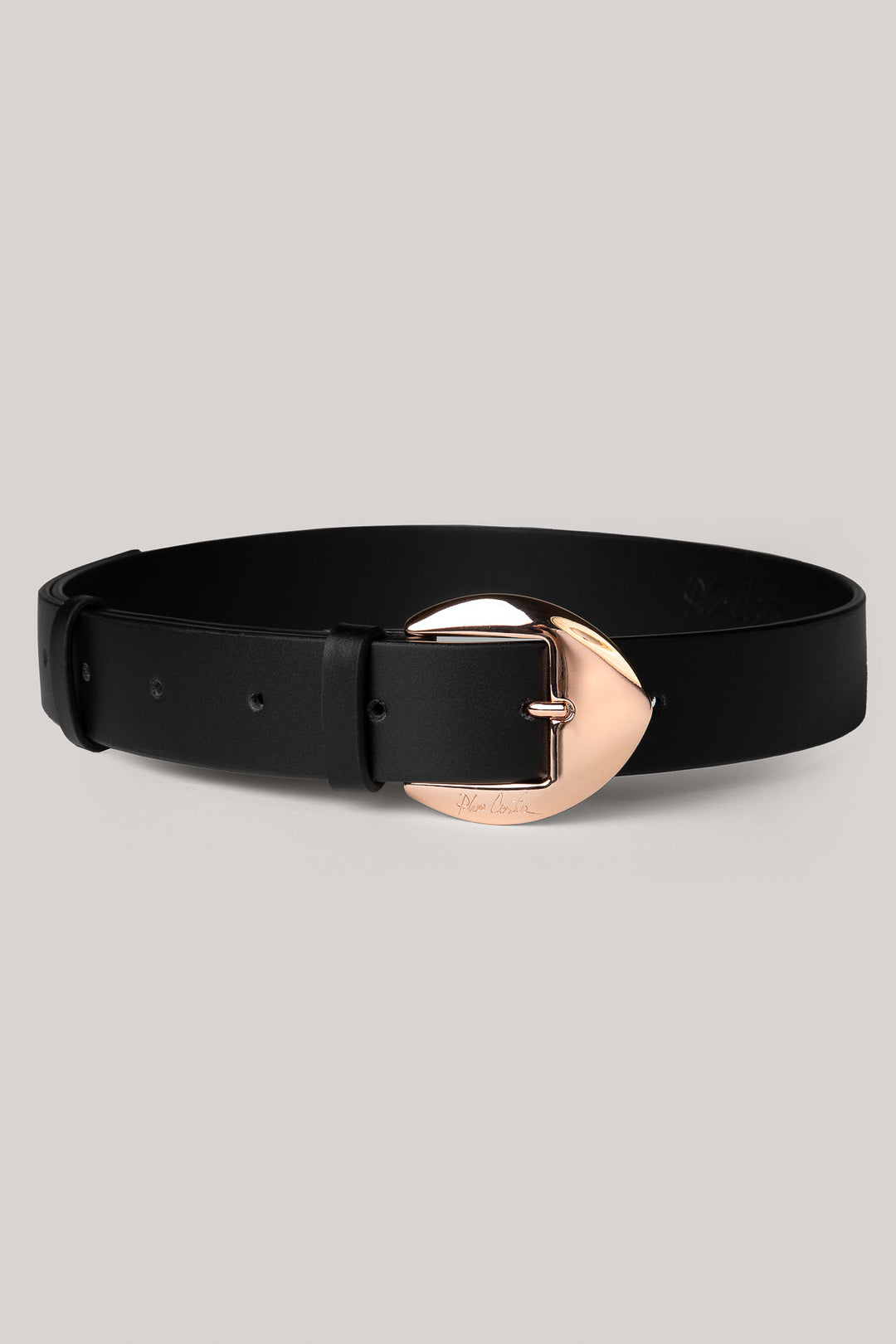 Cupidelle Leather Waist Belt Matte Black With Rose Gold Buckle