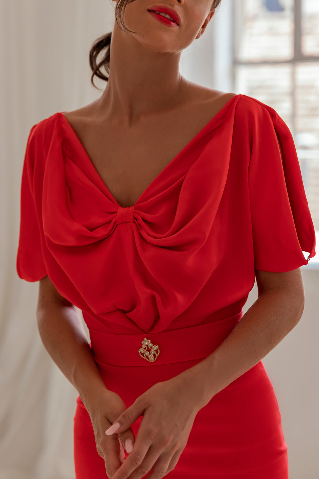 Greta Coral Red Dress