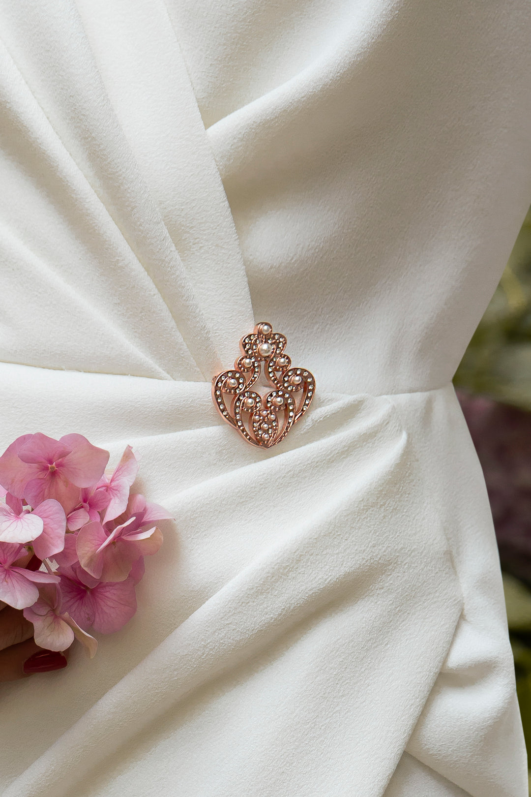 rose gold brooch for dress Rose Gold Brooch Bridal (or Jr. Bride) Bouquet, Bridal Bling, Lace Ribbon, Wedding Keepsake Bouquet
