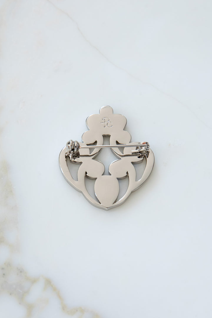 The Crown Brooch - Silver With Pearls