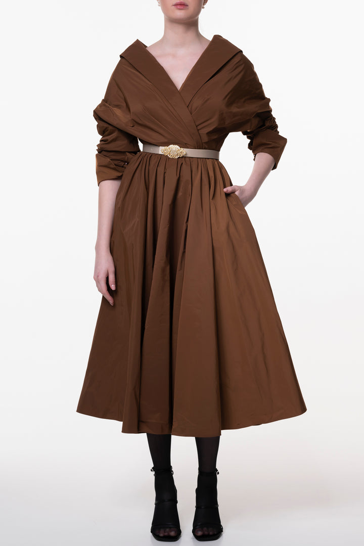 Carrie Midi Dress Caramel