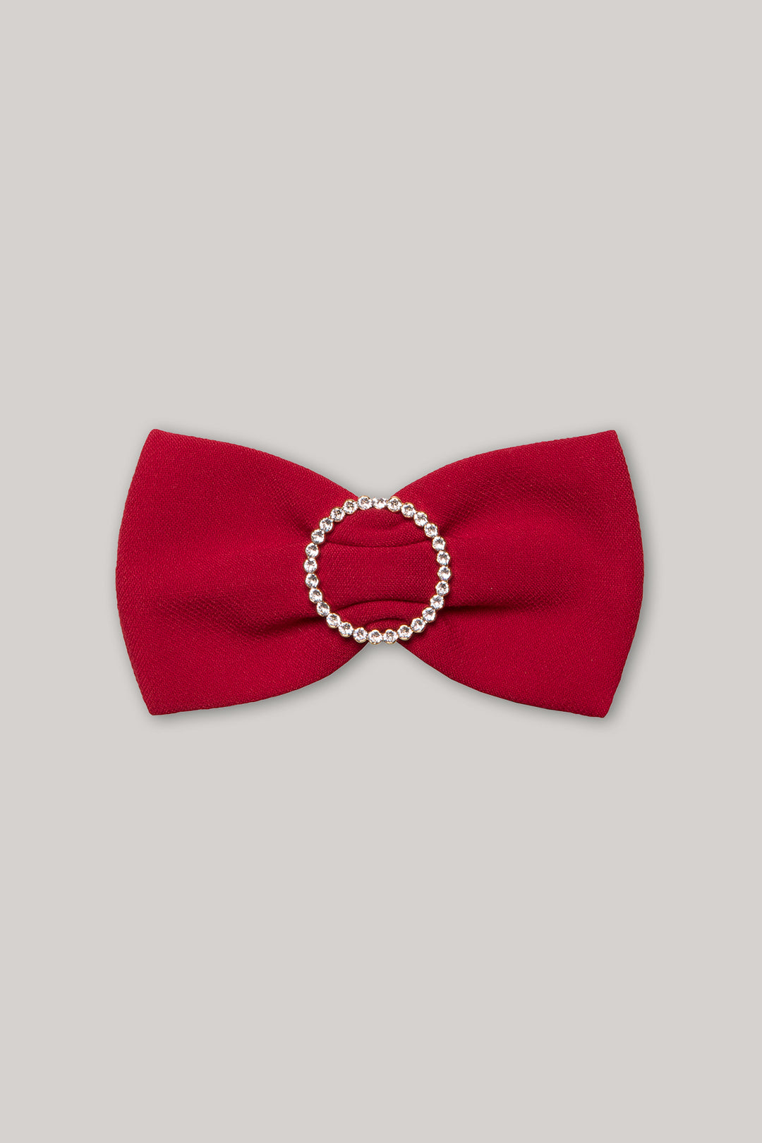 Crystals Red Crepe Bow Brooch